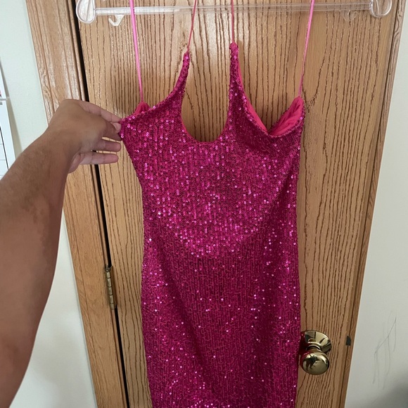 Mini pink sequin dress from Fashion Nova. - Picture 2 of 4